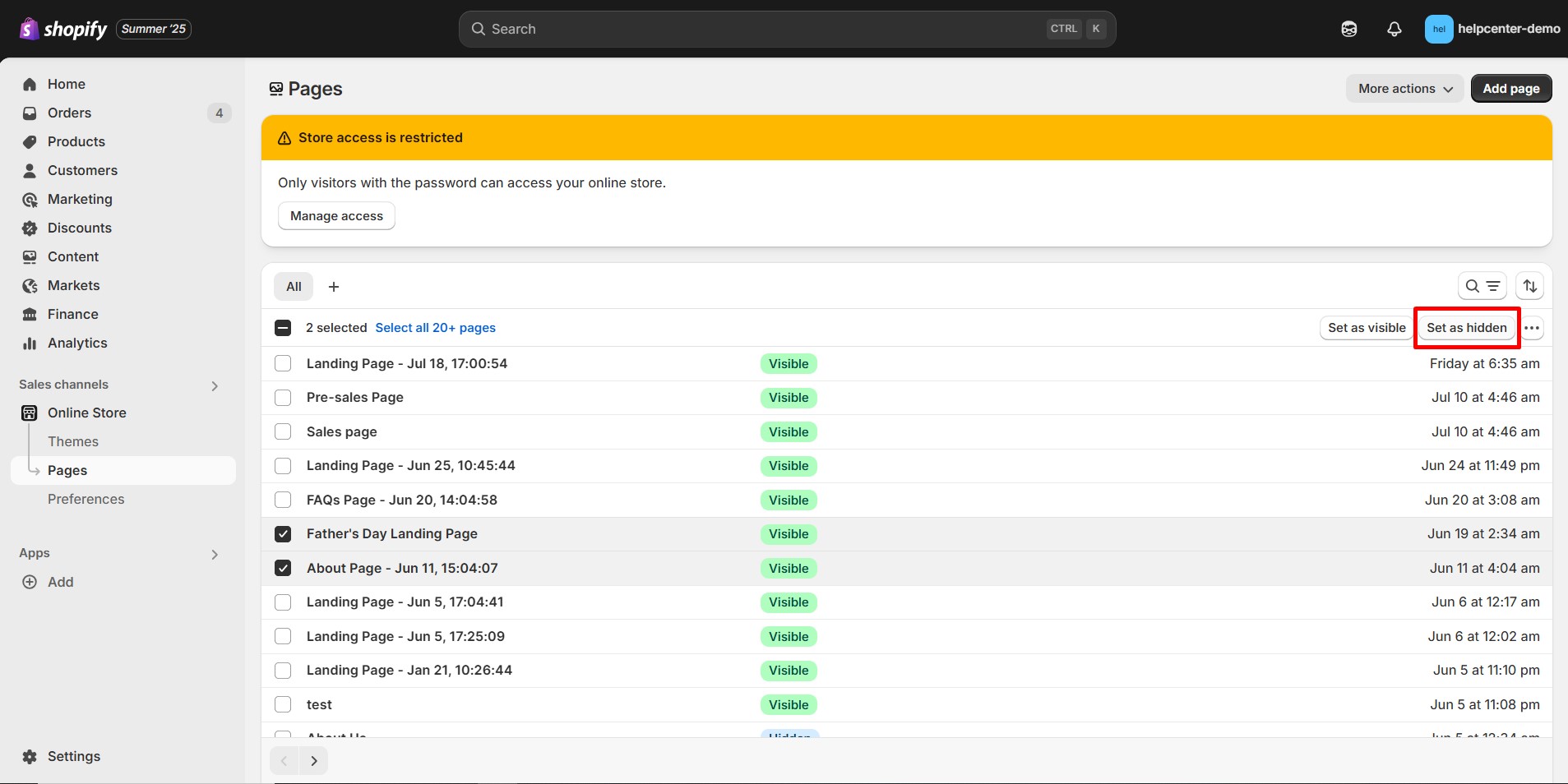 unpublish-page-set-as-hidden