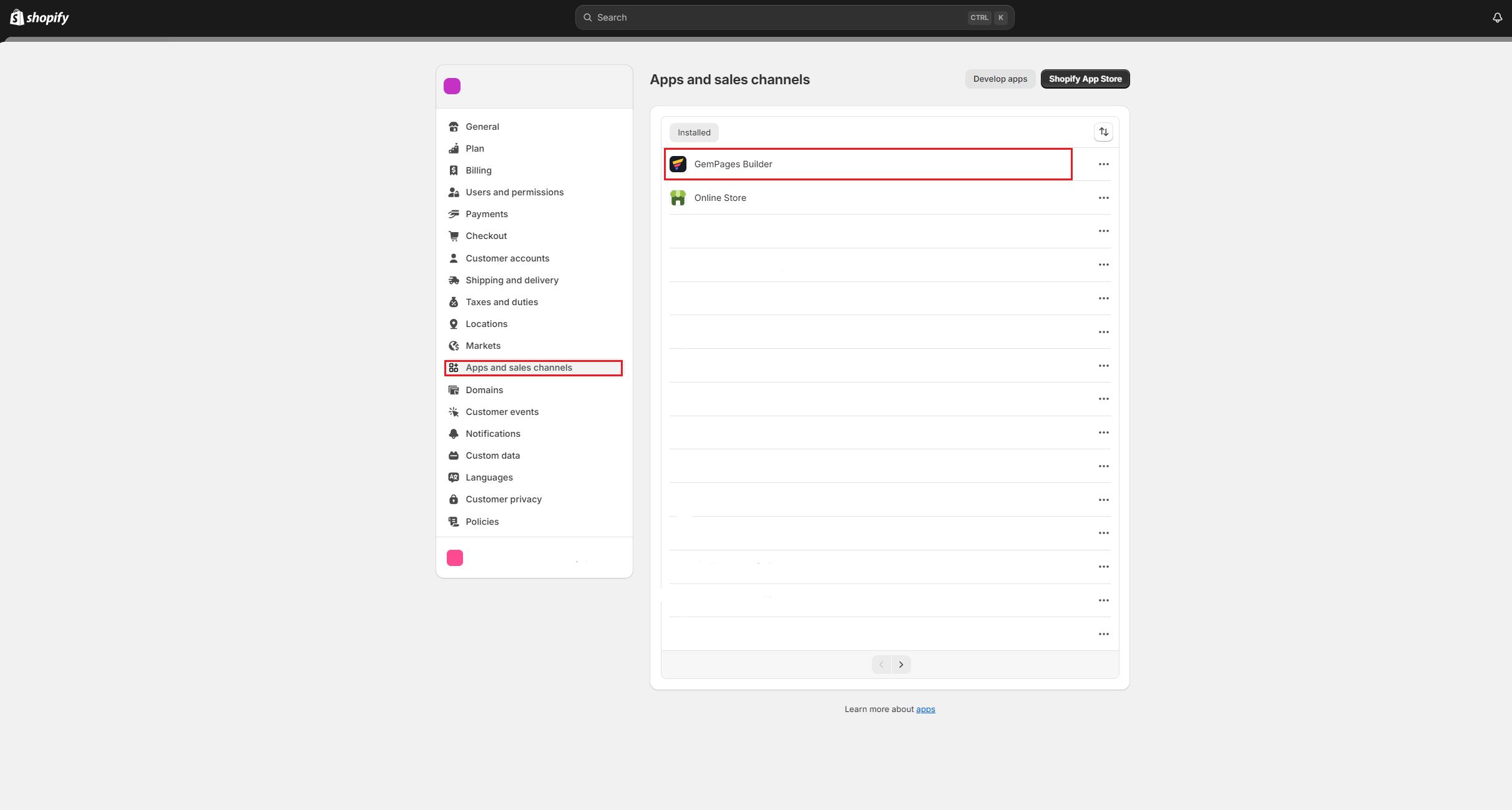shopify-settings
