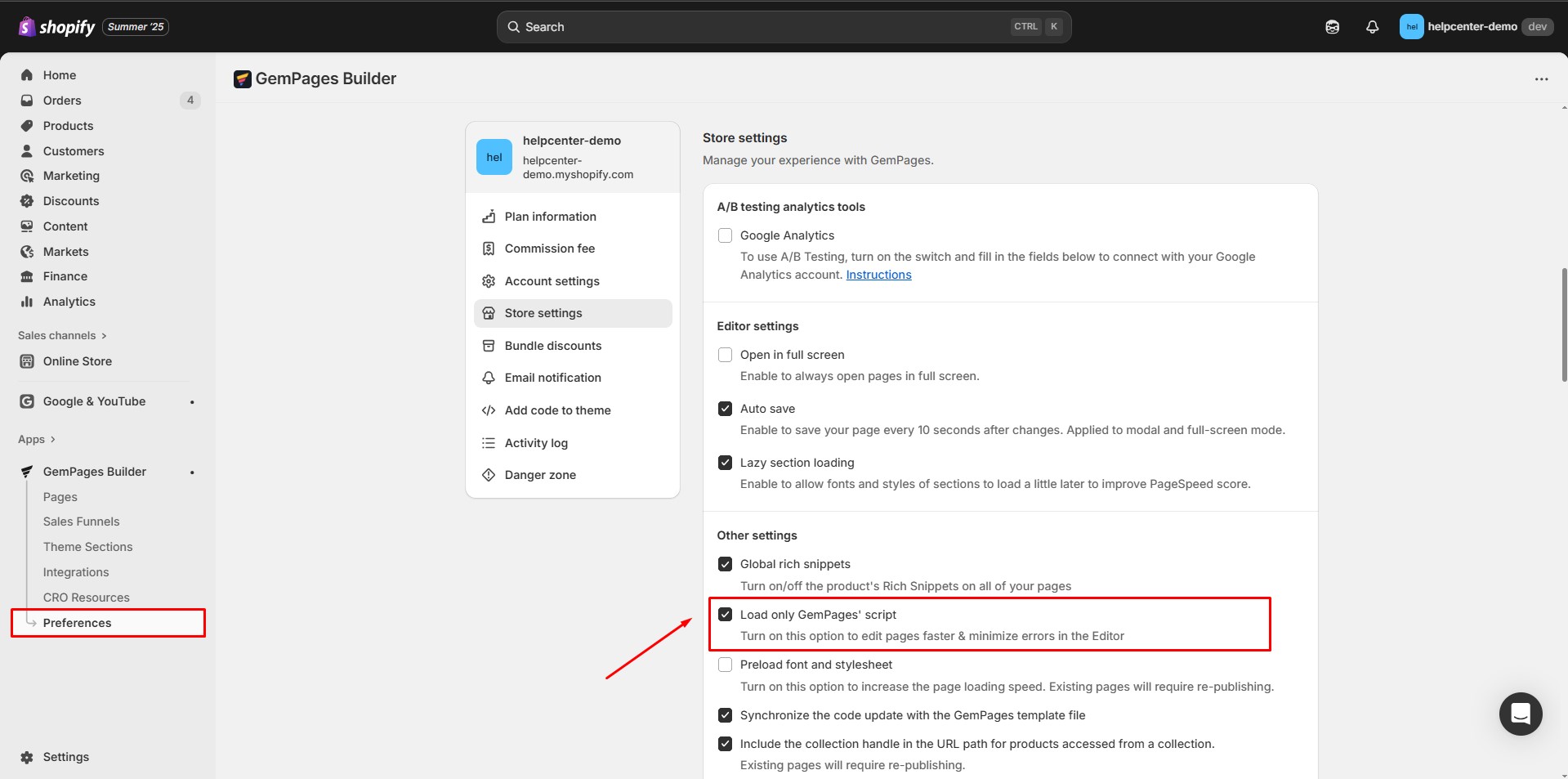 enable-load-only-gempages-script