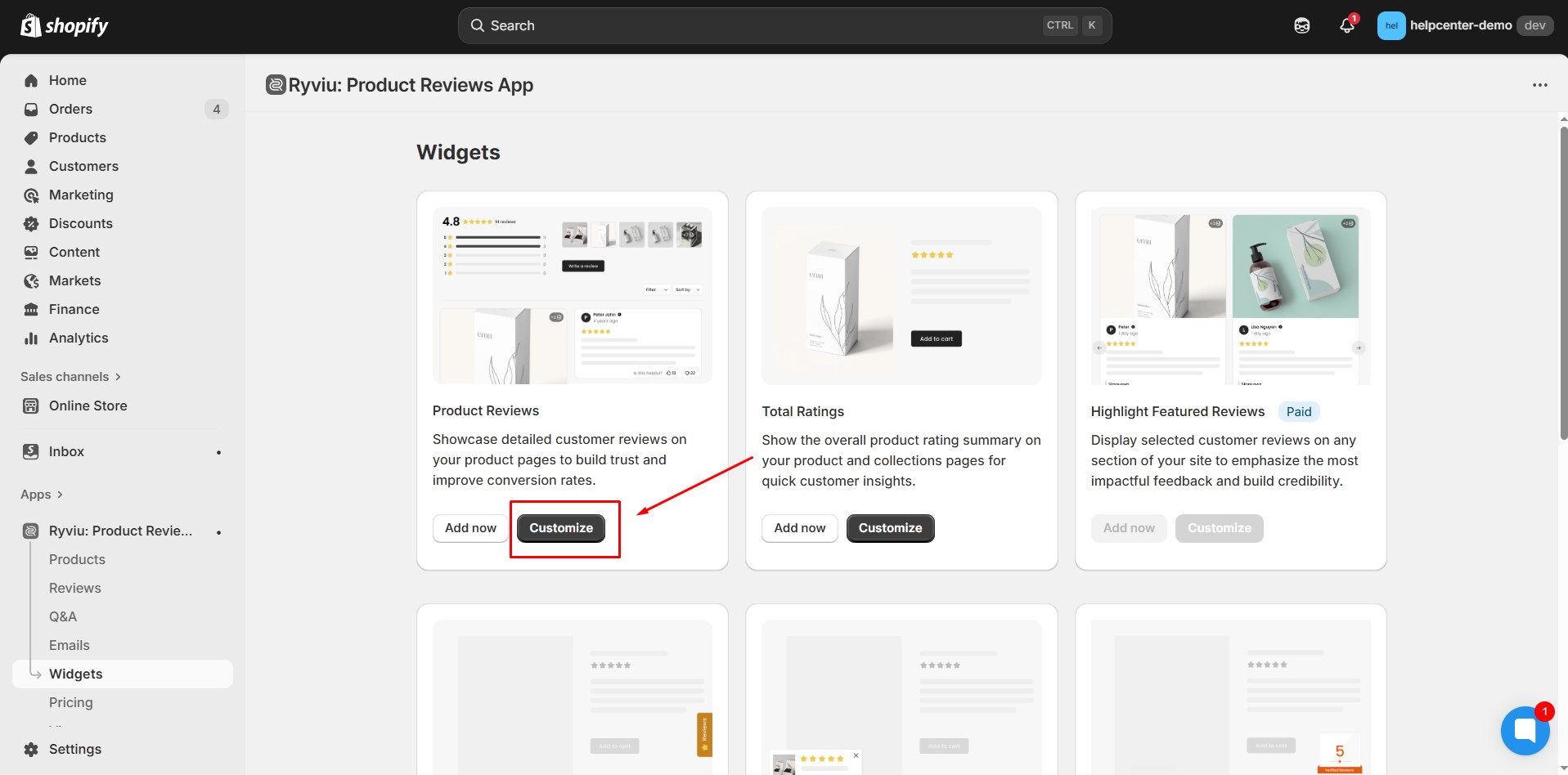 ryviu-customize-widget