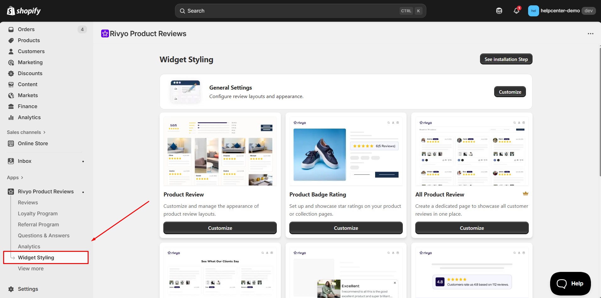 rivyo-widget-styling