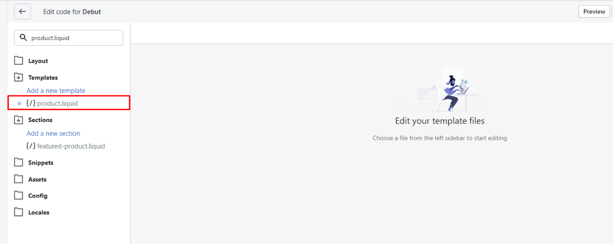 edit code in Shopify original product theme