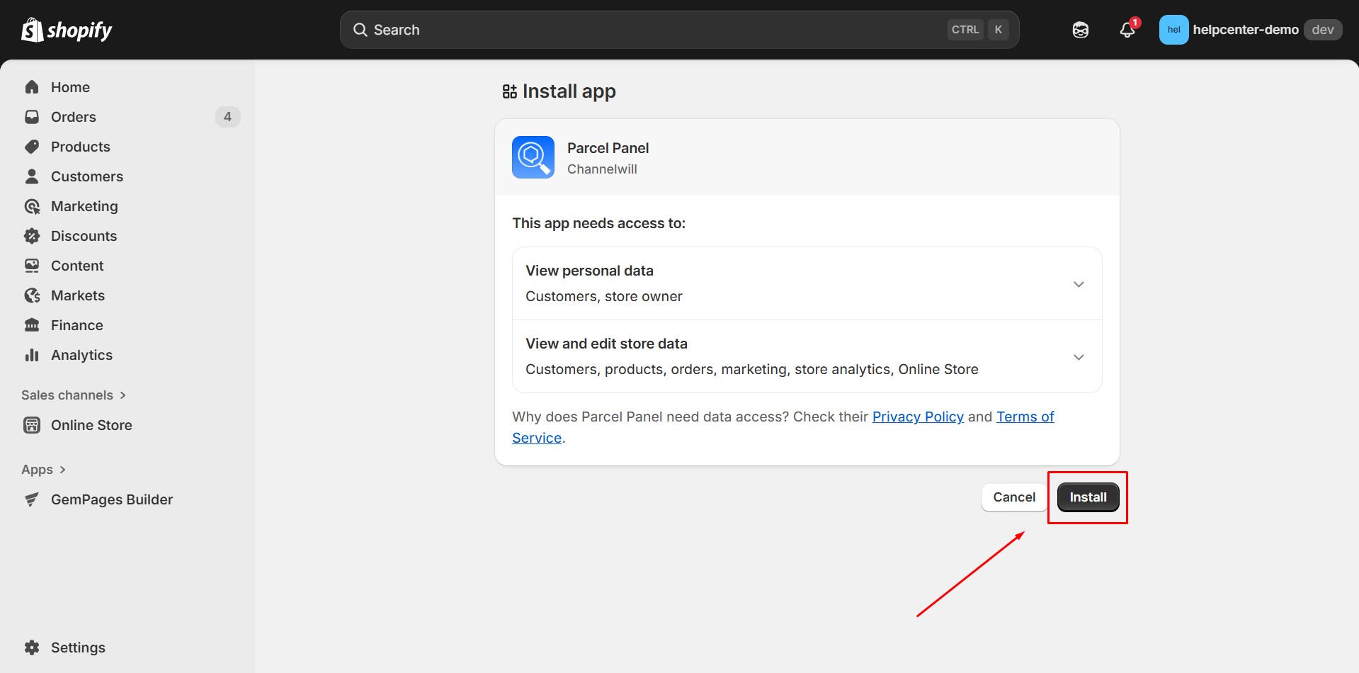 parcel-panel-tracking-install-confirm
