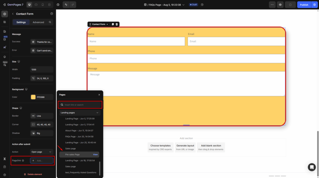 Contact Form Element - Help Center