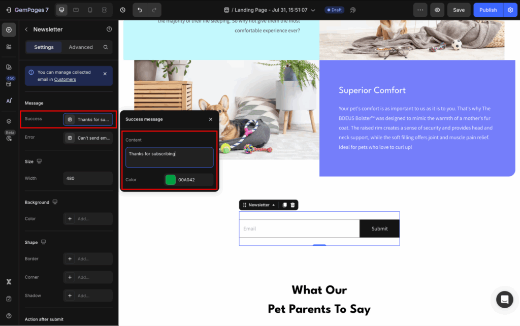 Newsletter Element - Help Center