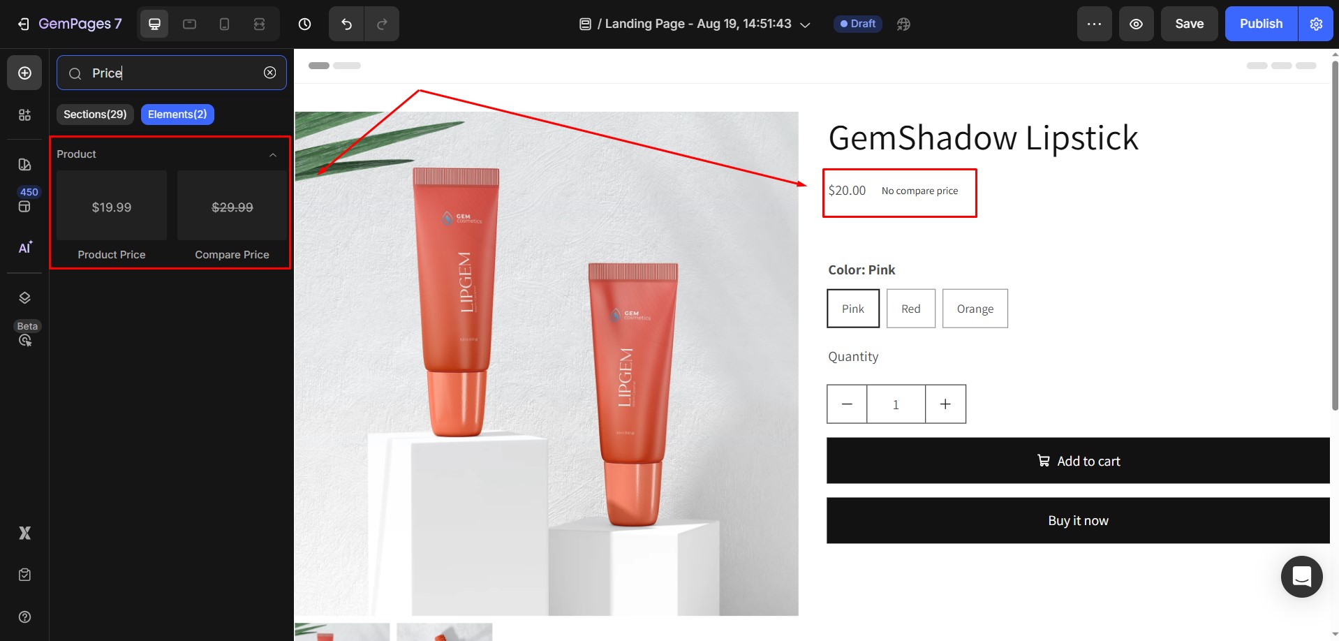 product-price-element-drag-drop