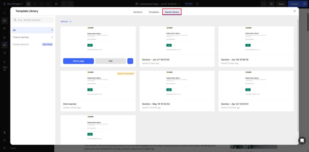 Template Library V7 - Help Center