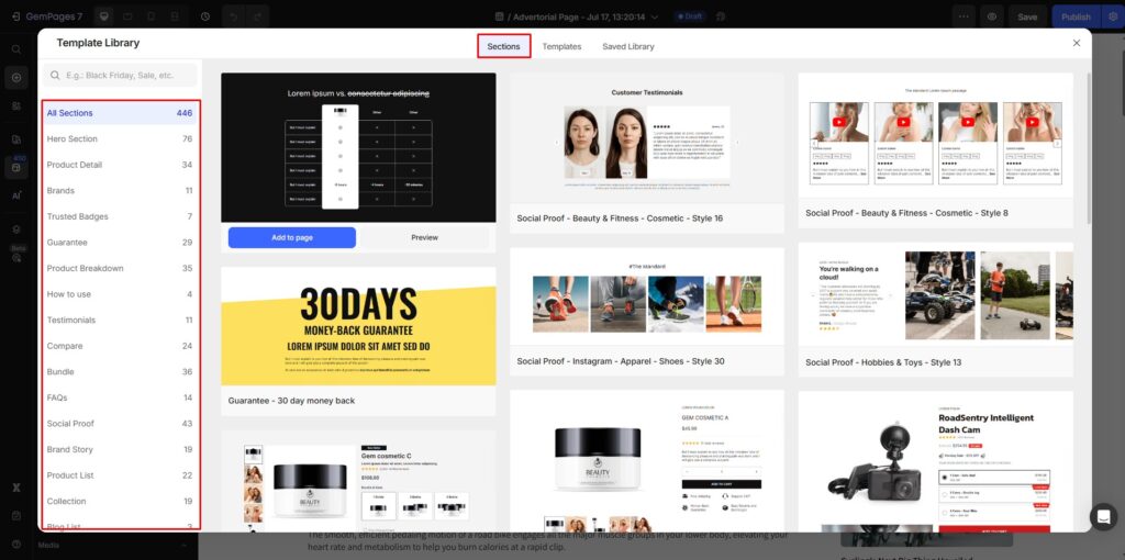 Template Library V7 - Help Center