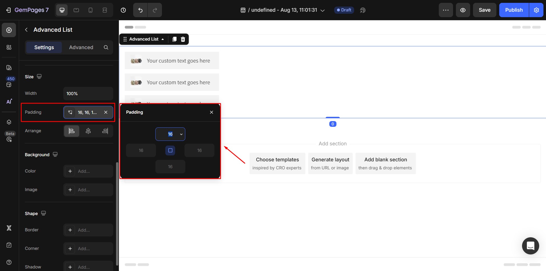 advanced-list-padding-size
