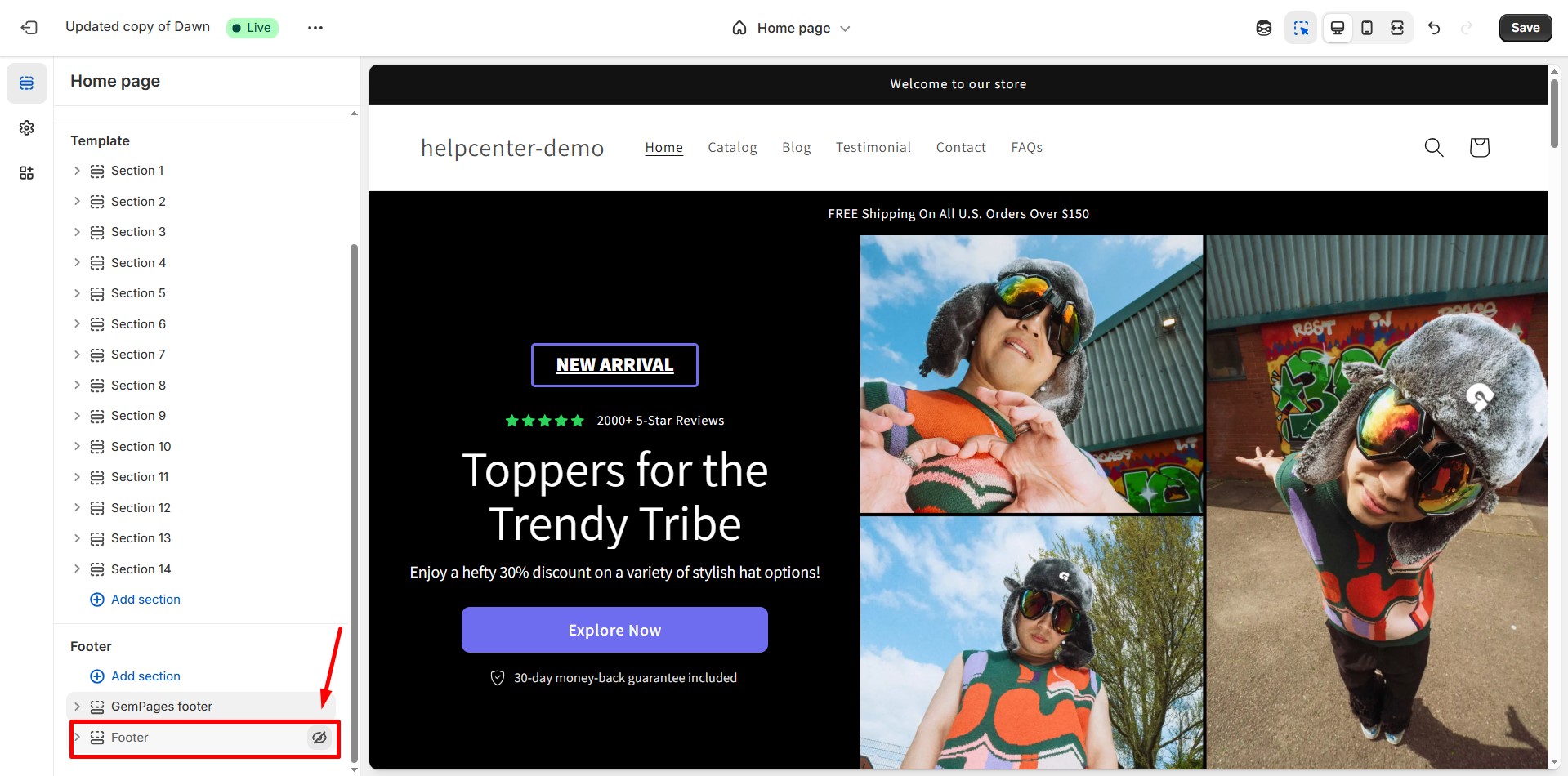 add-footer-hide-theme-footer