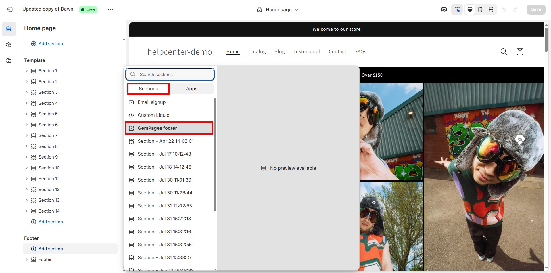 add-footer-click-add-gempages-footer