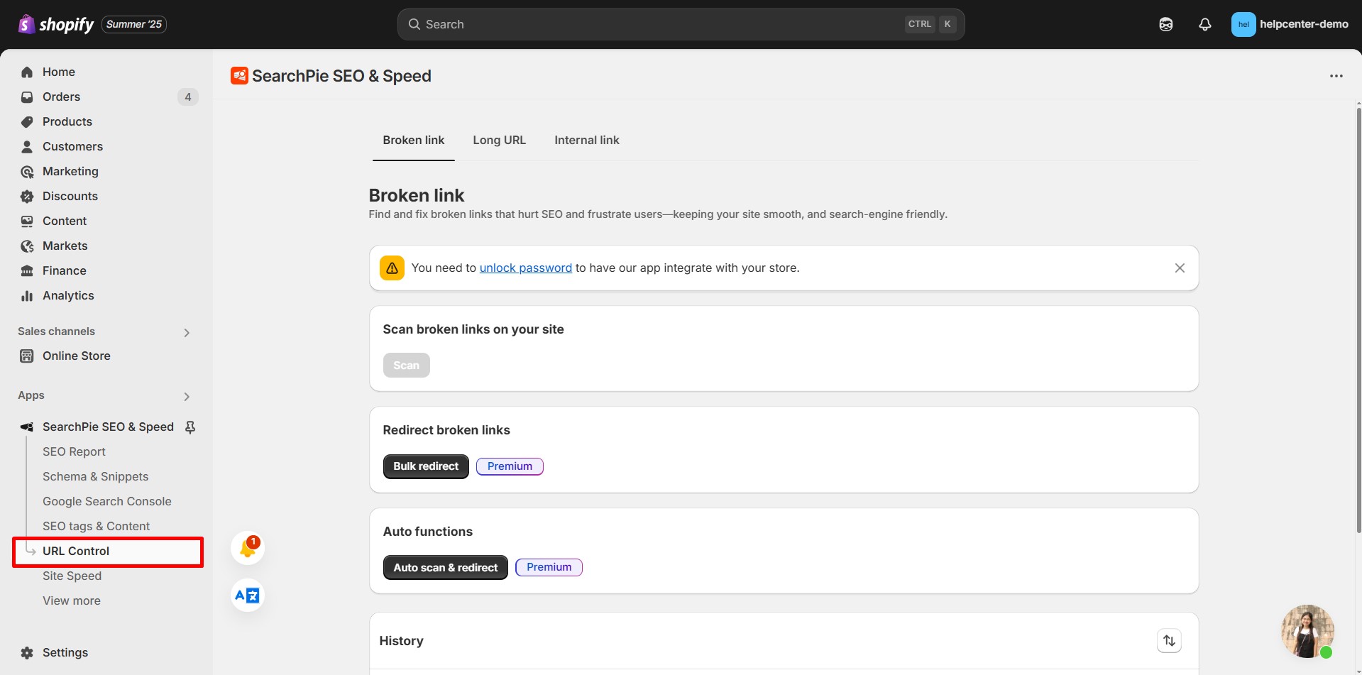 searchpie-url-control