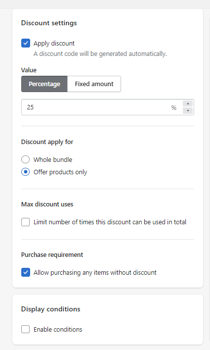 Create a Qikify product bundle offer.