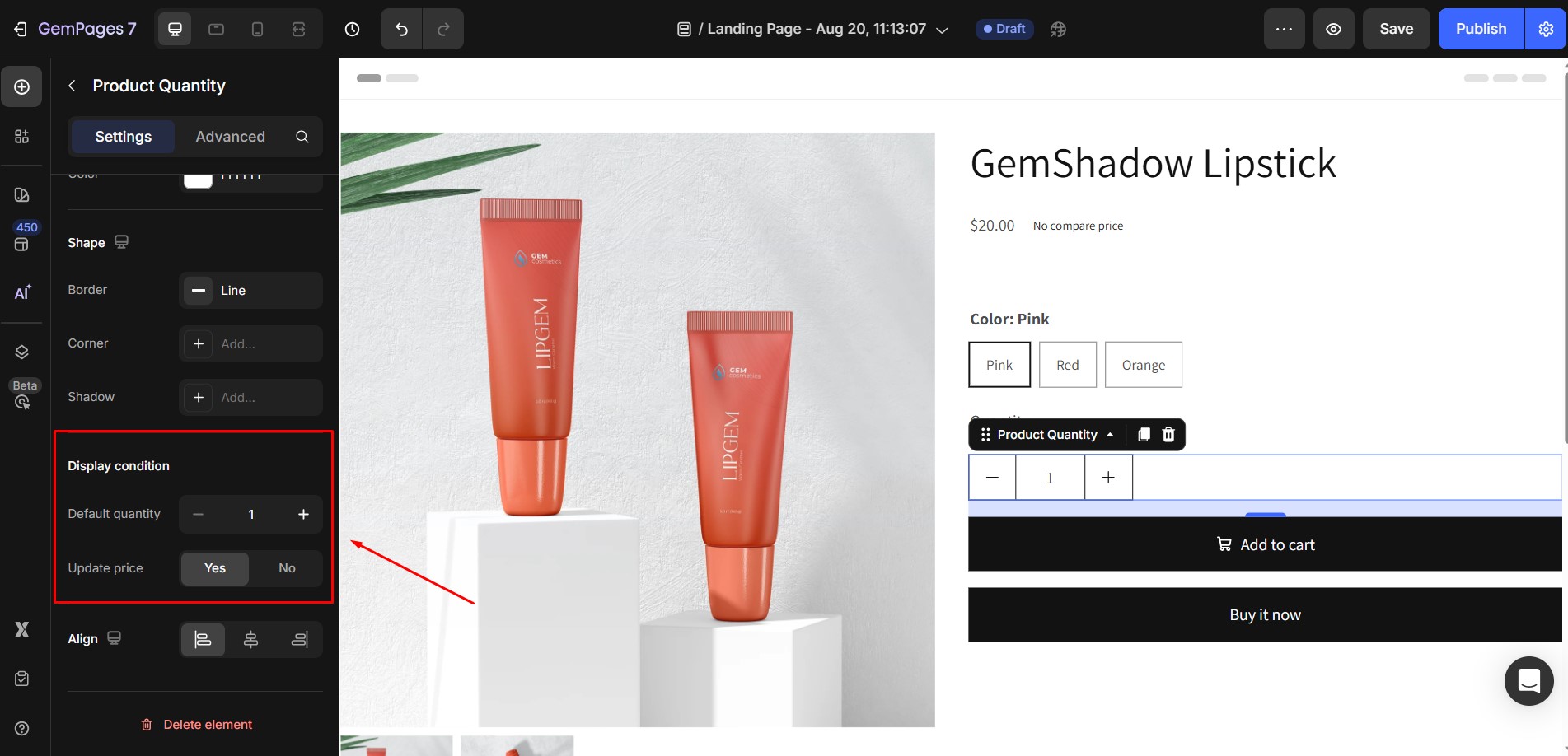 product-quantity-display-condition