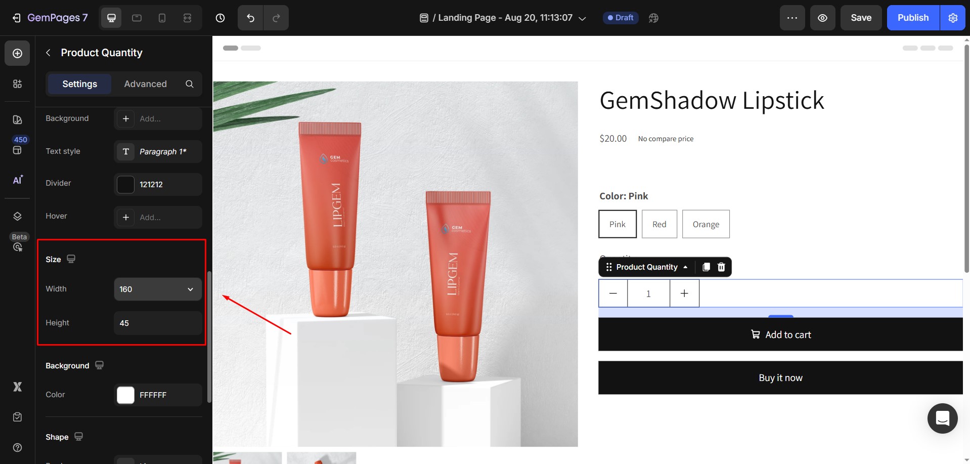 product-quantity-size