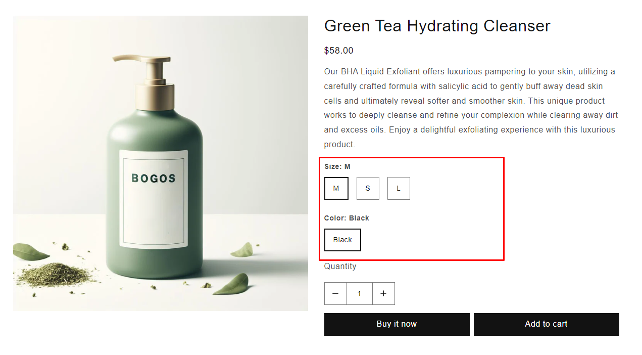 before using king product options 