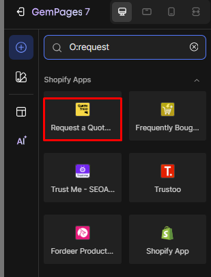 install O:Request and hide price with gempages 