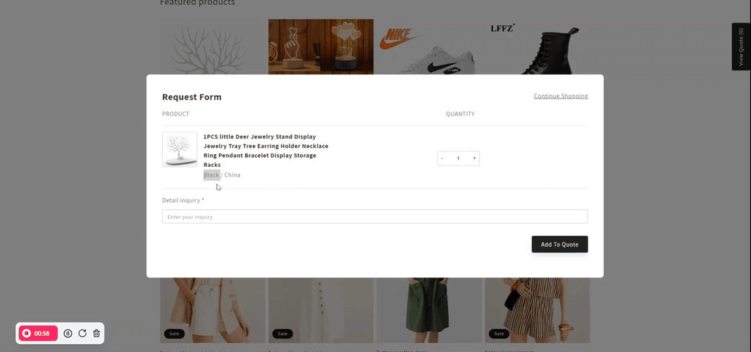 what is orequest a quote and hide price 