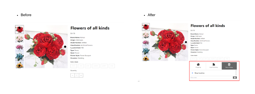 before and after using Bird Pickup Delivery Date