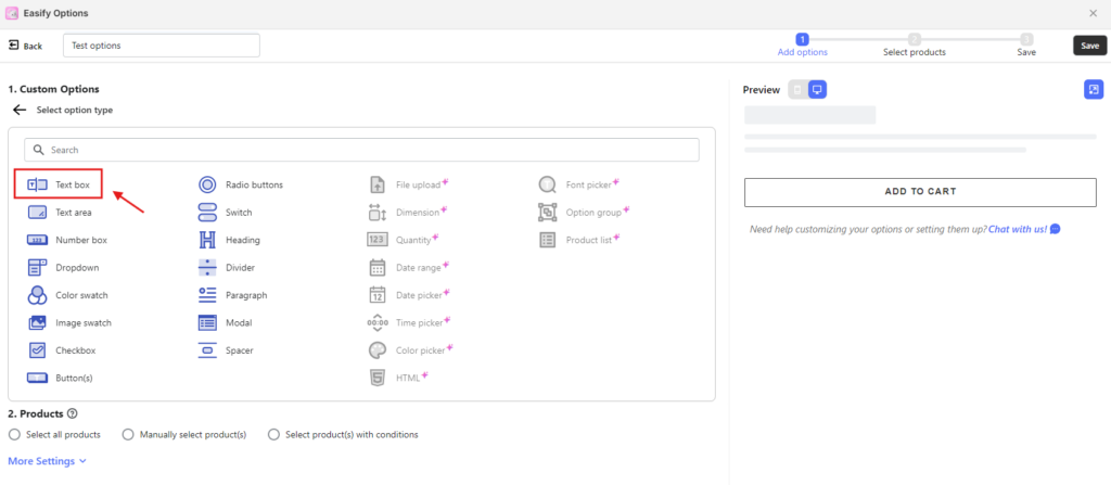 set up Easify Product Options Variant step 3