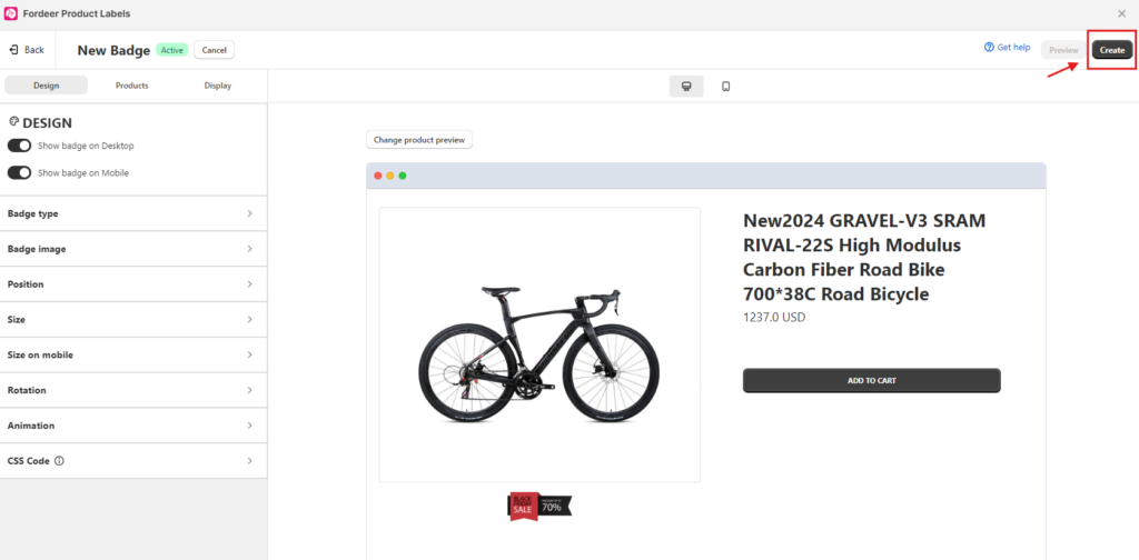 active Fordeer Product Labels & Badges