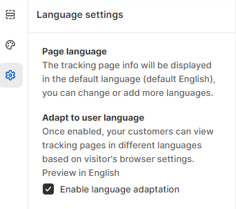 language settings in 17TRACK Order Tracking‑PaySync