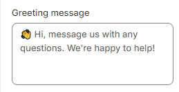 greeting message in Shopify inbox