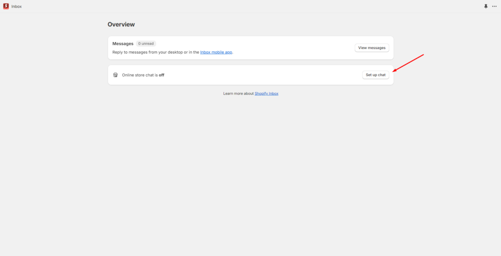 set up chat in Shopify inbox