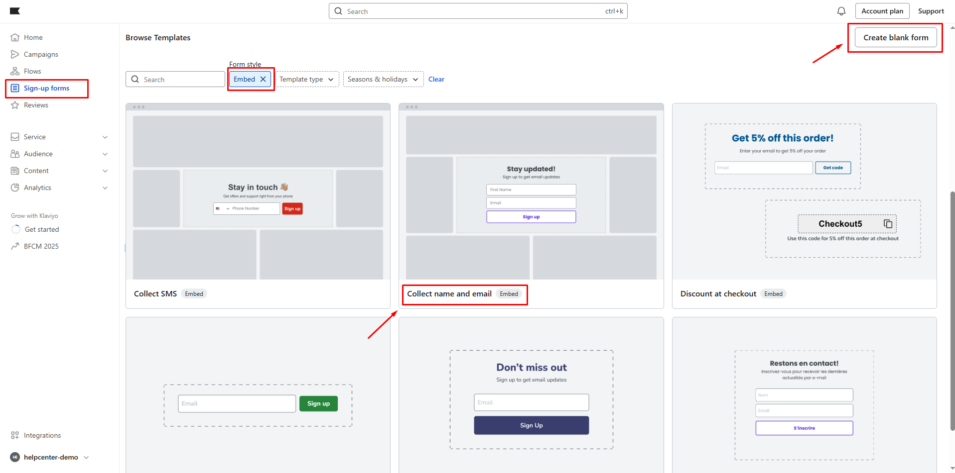 choose-klaviyo-template