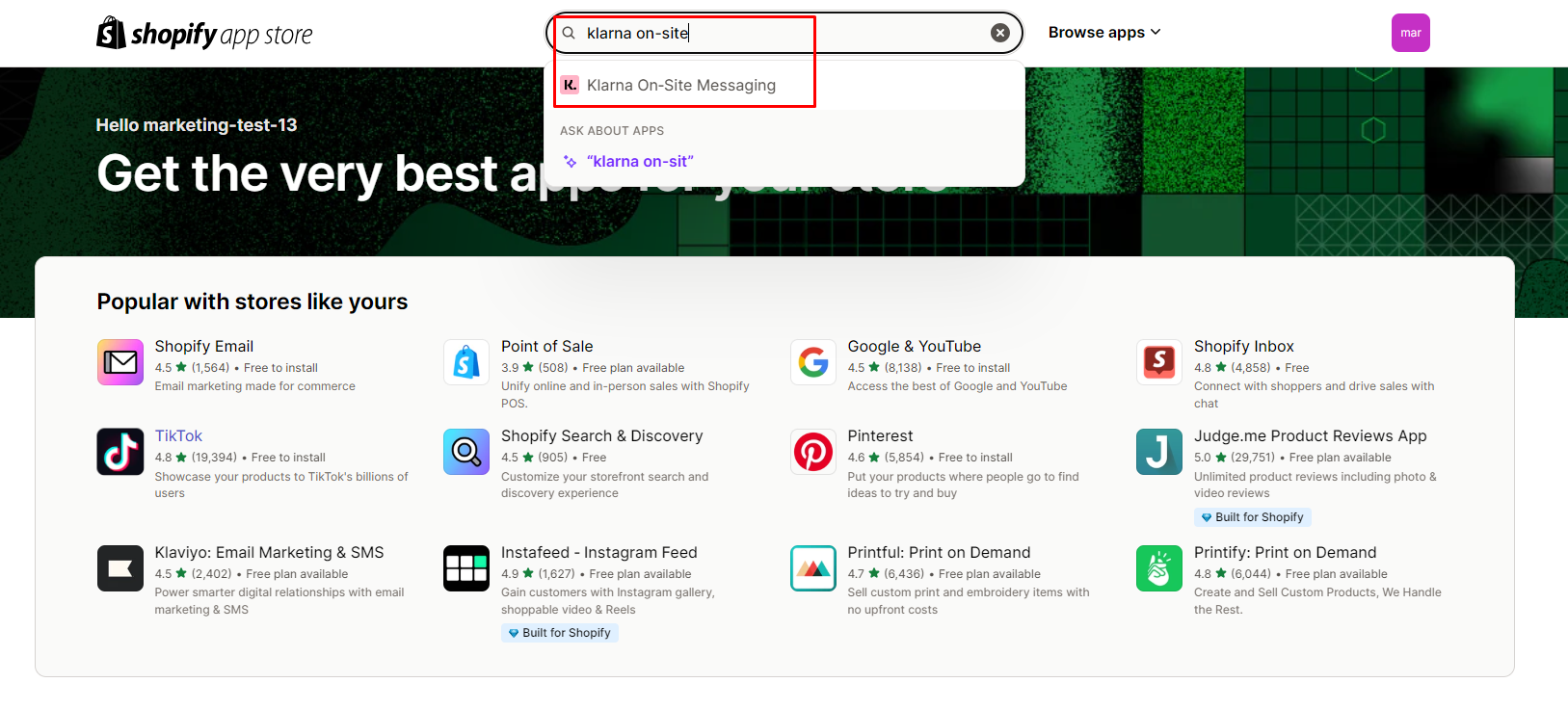 Klarna Install