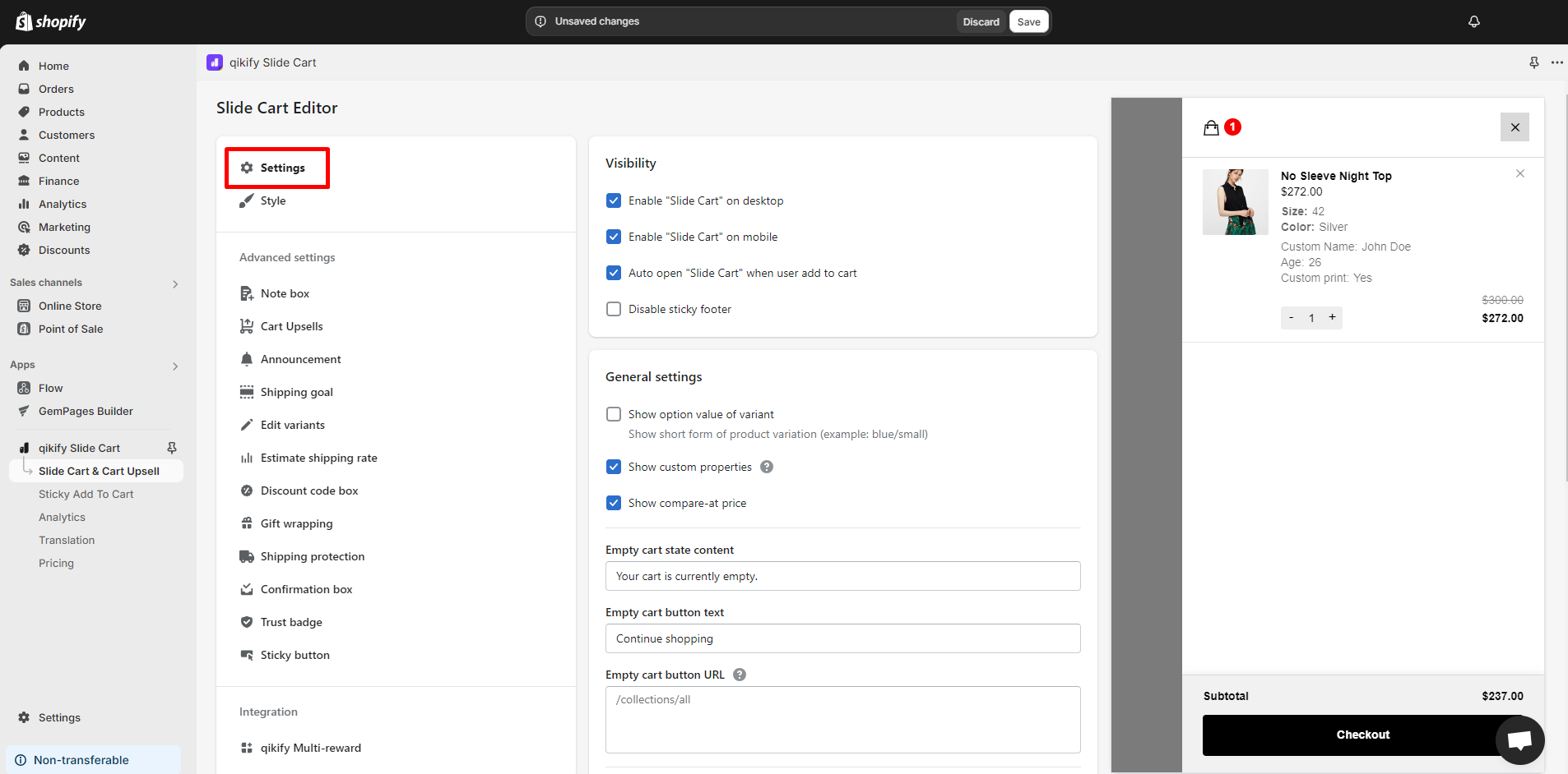 slide-cart-editor-settings