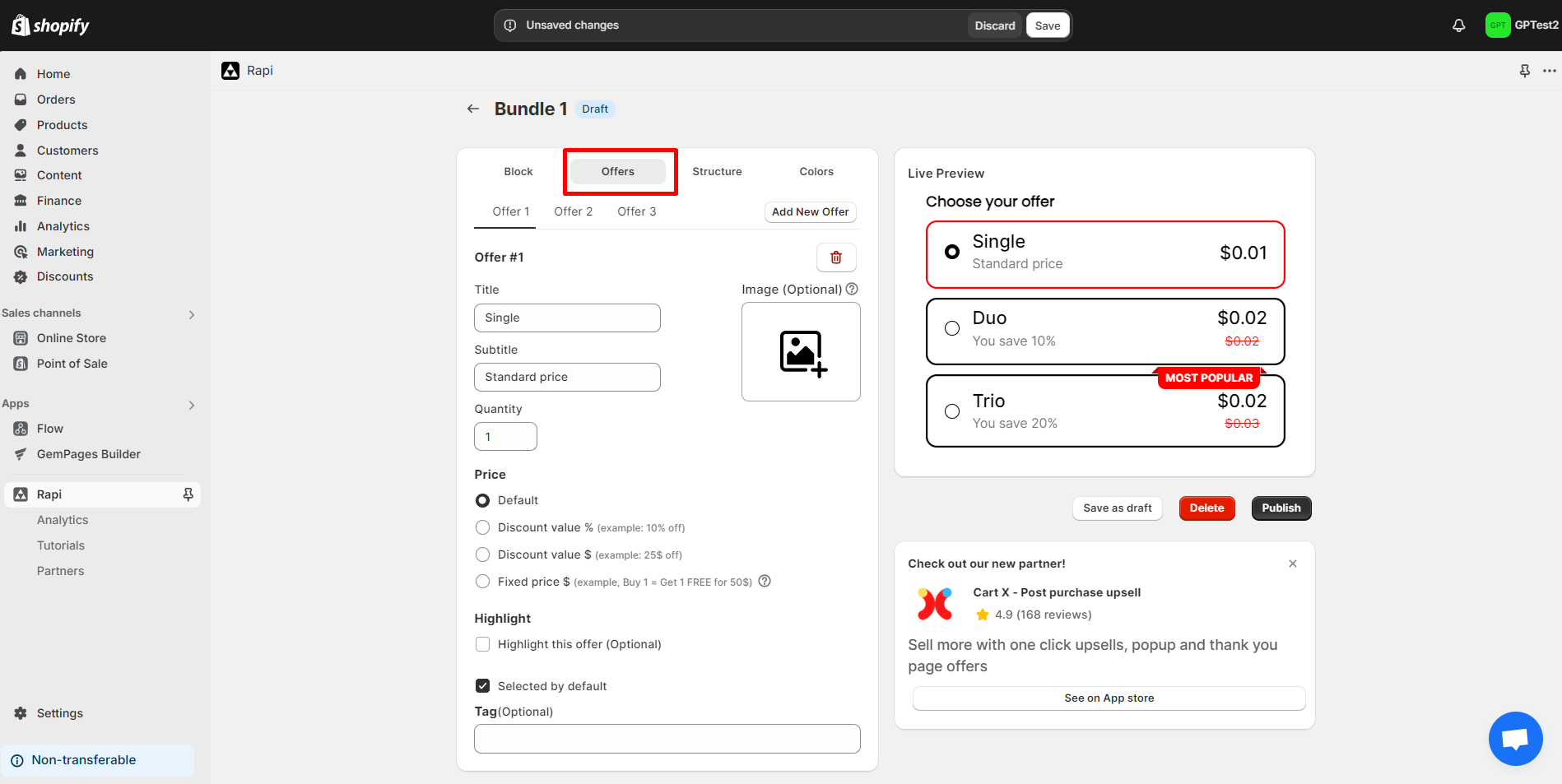 bundle-offer-setting