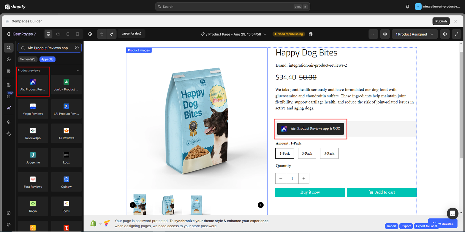 add-air-product-reviews app-to-gempages