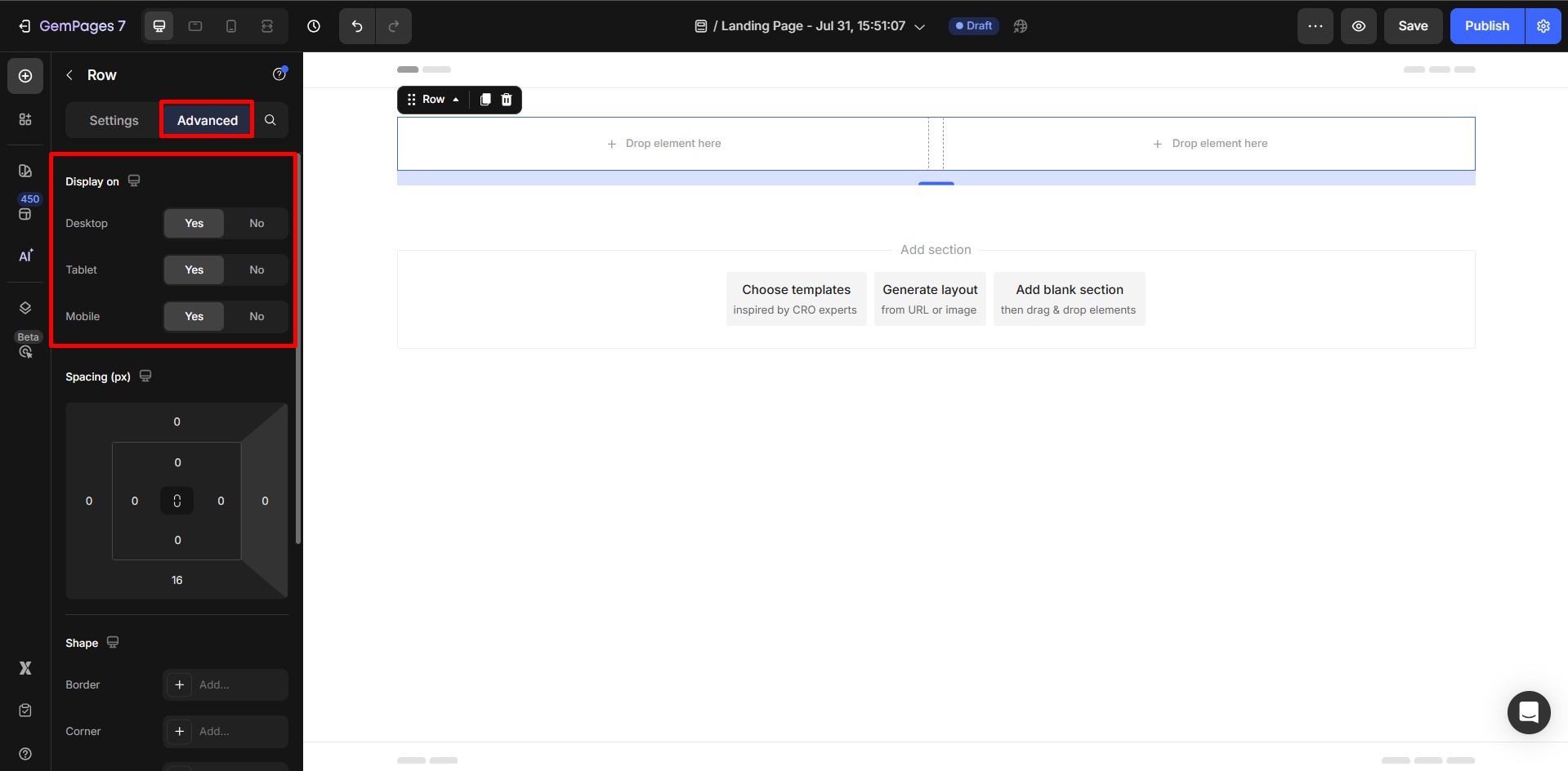 responsive-web-design-show-hide-section