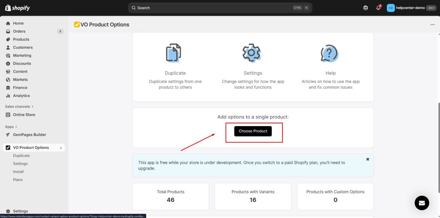 Variant Option Product Options - Help Center