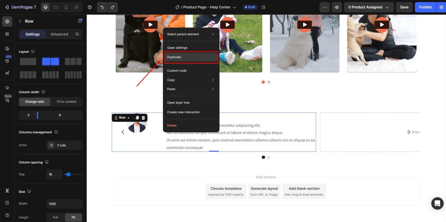 Design Testimonial Section with Carousel Element - Help Center