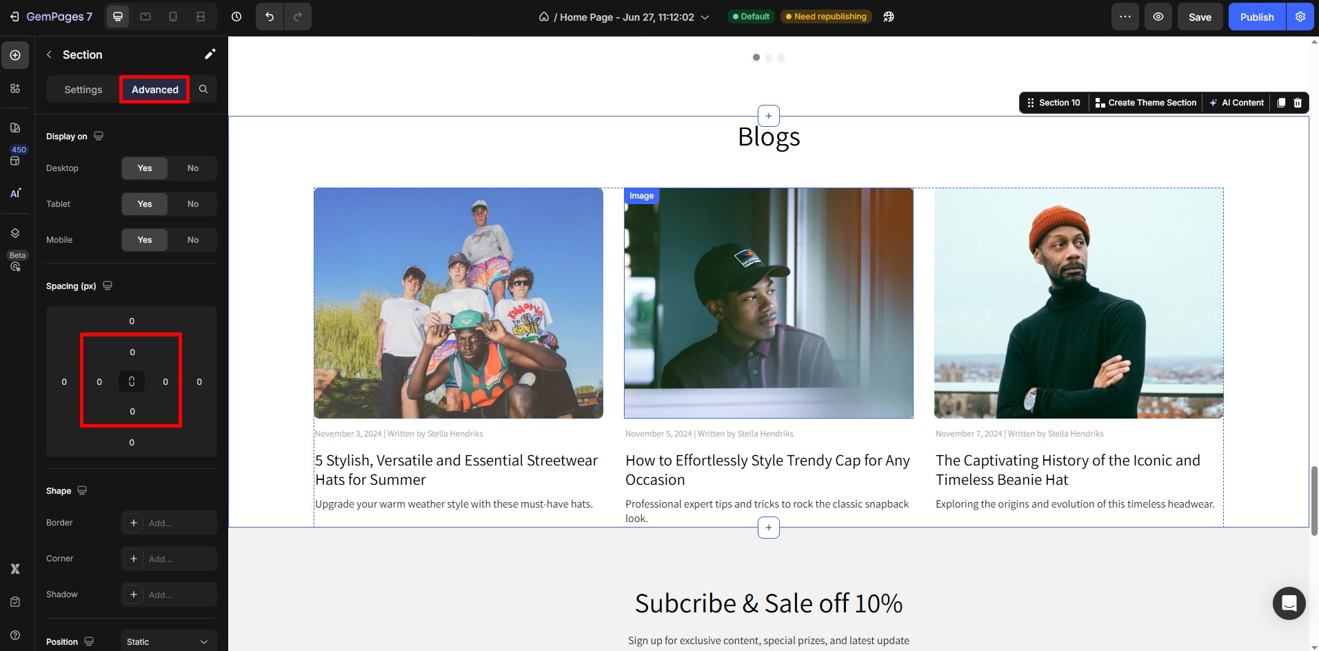 change-gap-advanced-tab