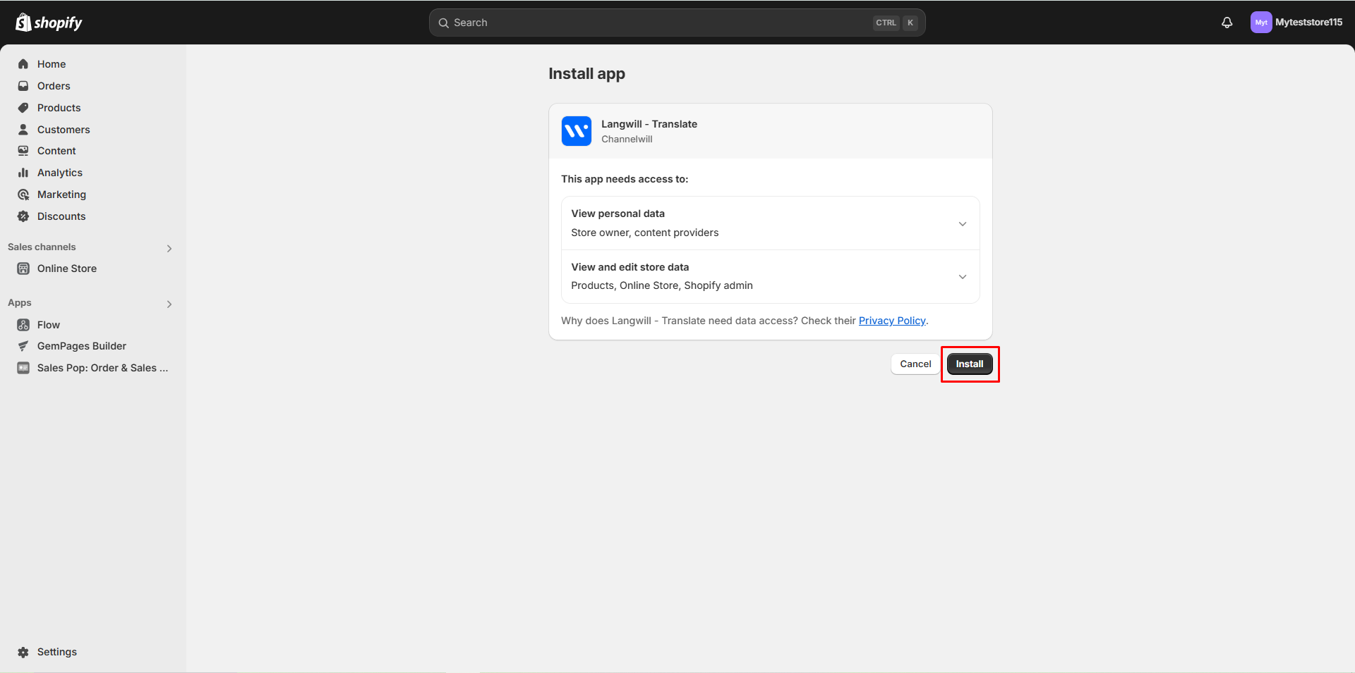 install-Langwill-app