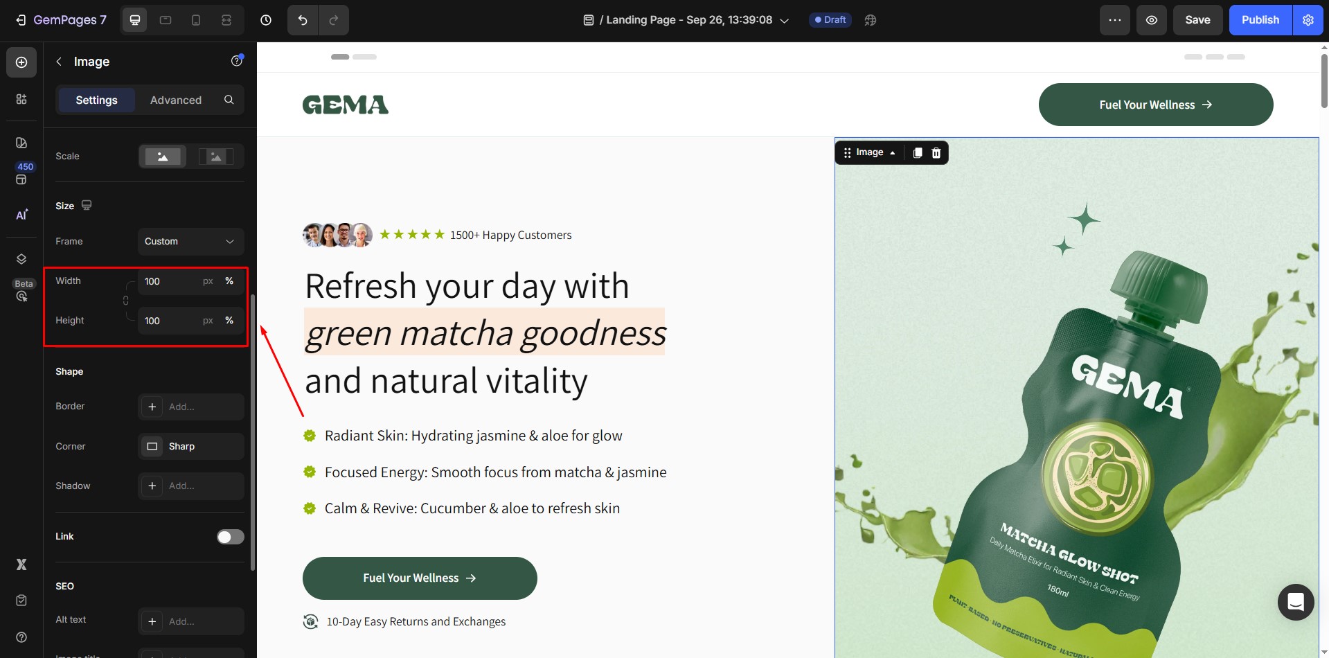 size-dimension-width-height