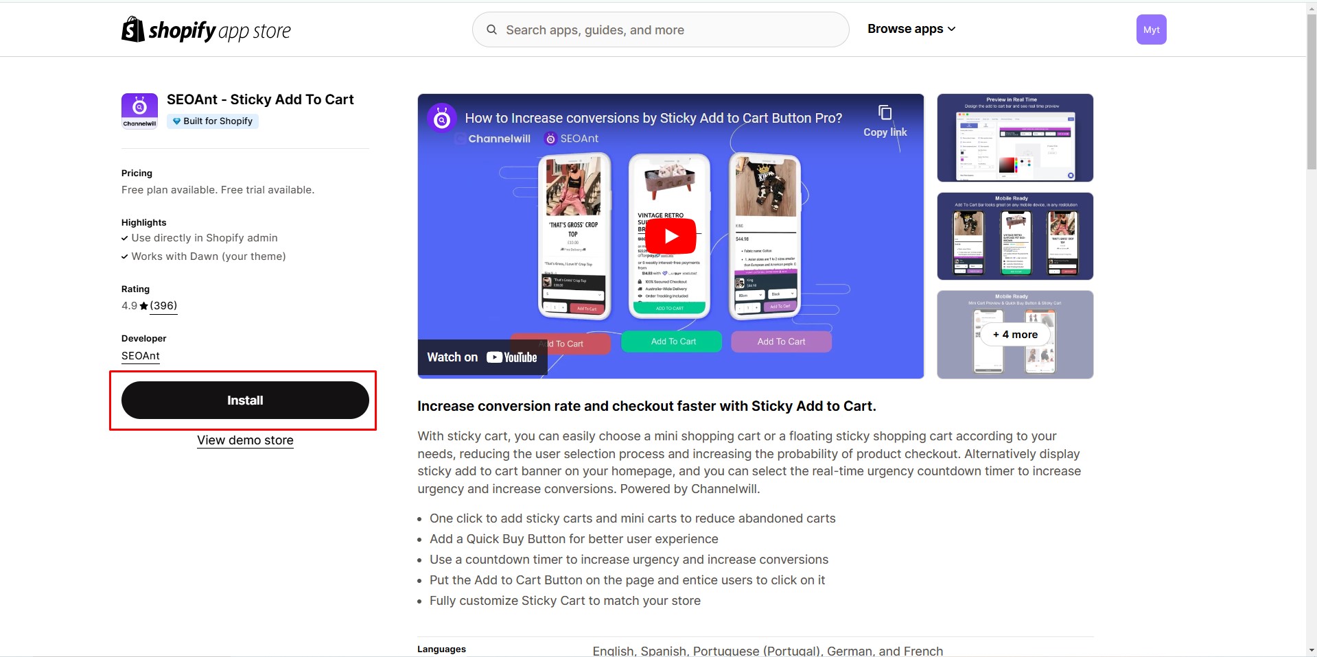 Install- SEOAnt-sticky-cart