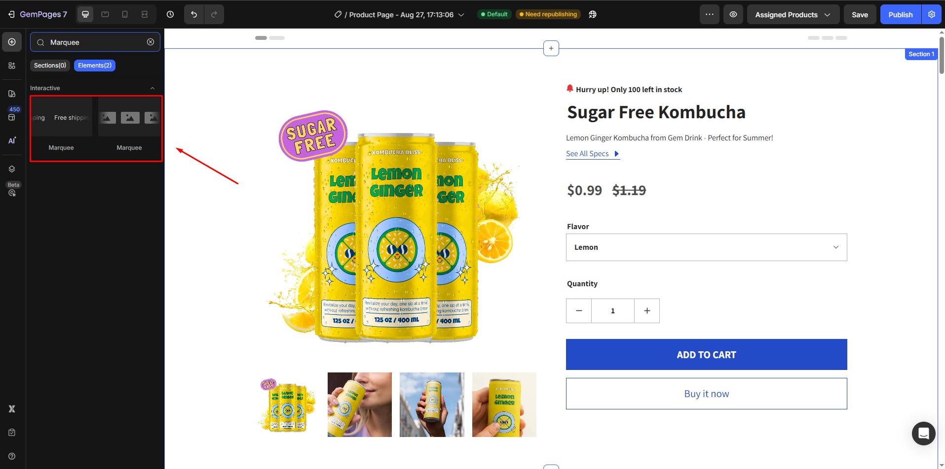 add-annoucement-bar-drag-marquee