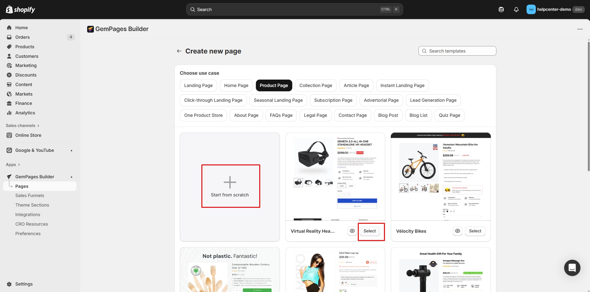 create-new-product-page-select-template