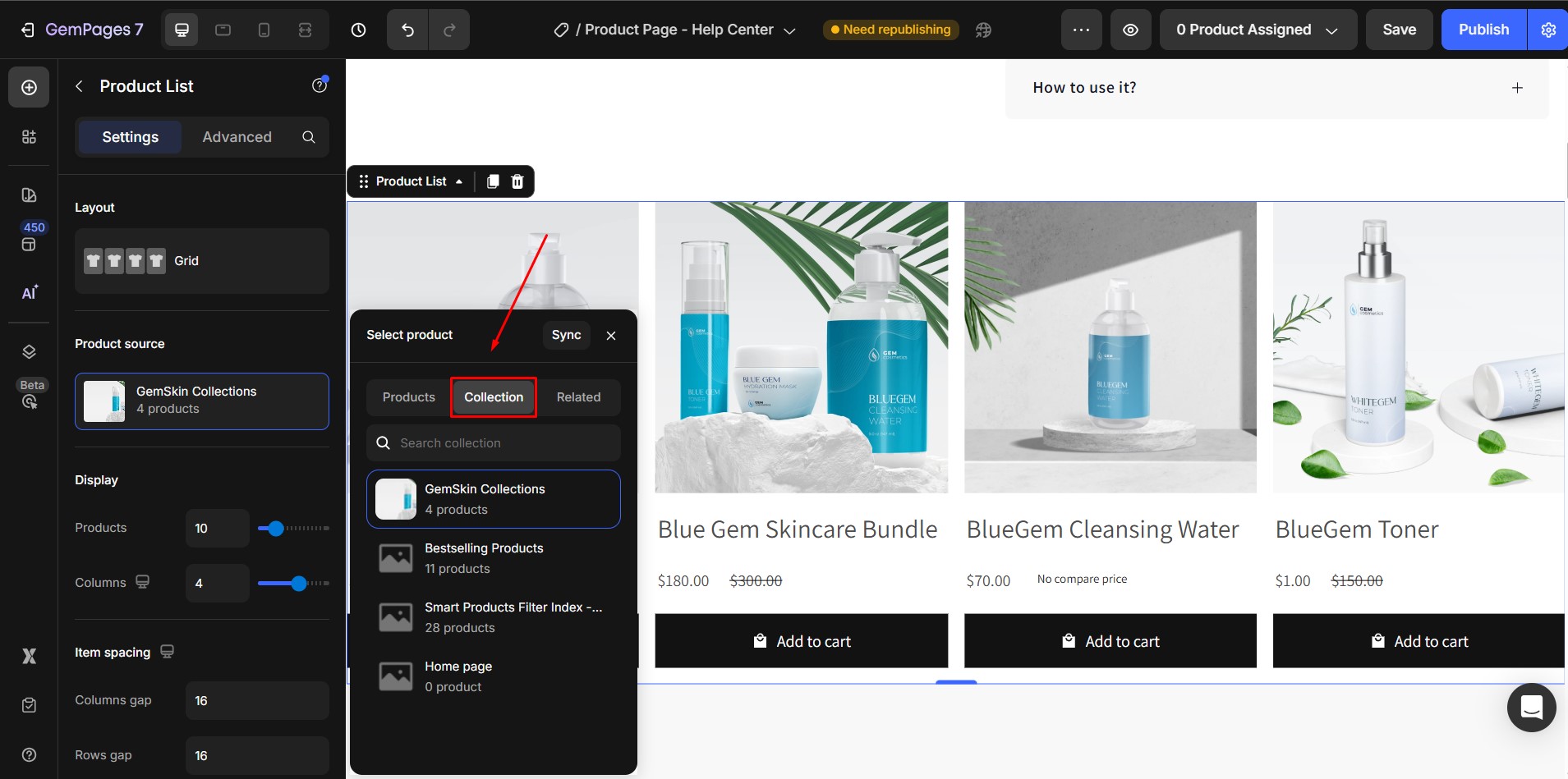 create-product-list-select-collection