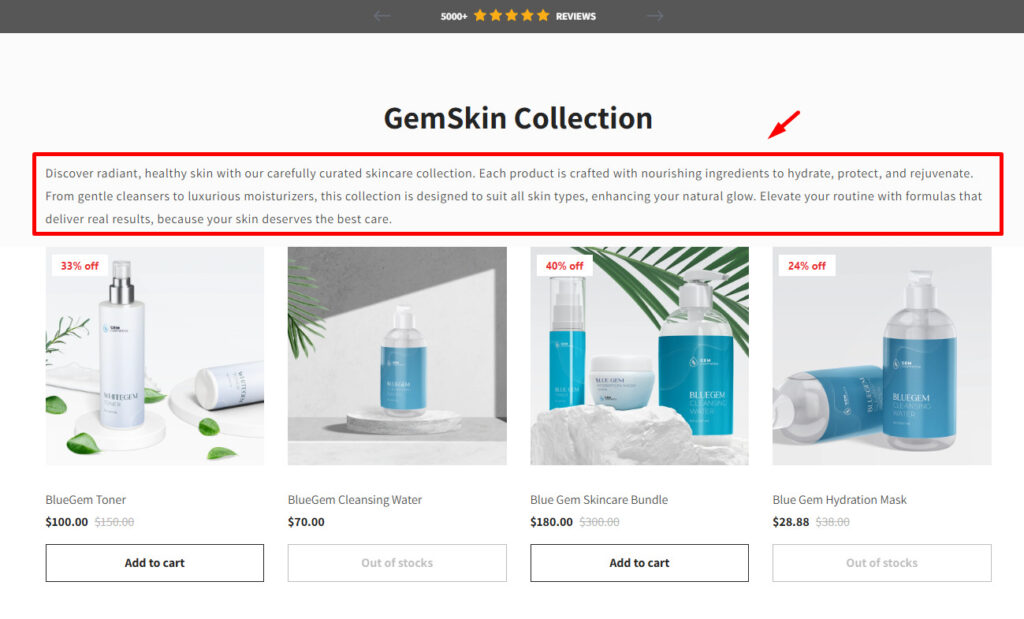 Collection Description Element - Help Center