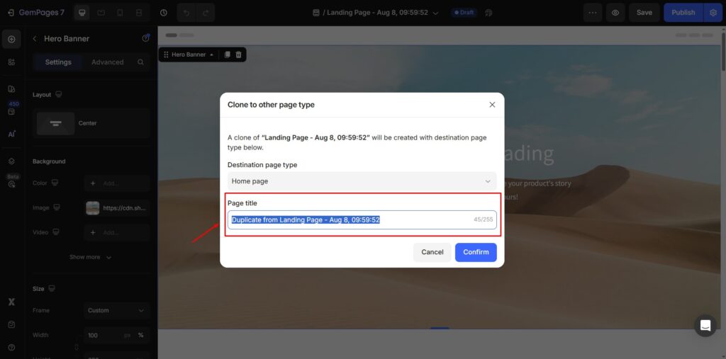 Change Page Type - Help Center