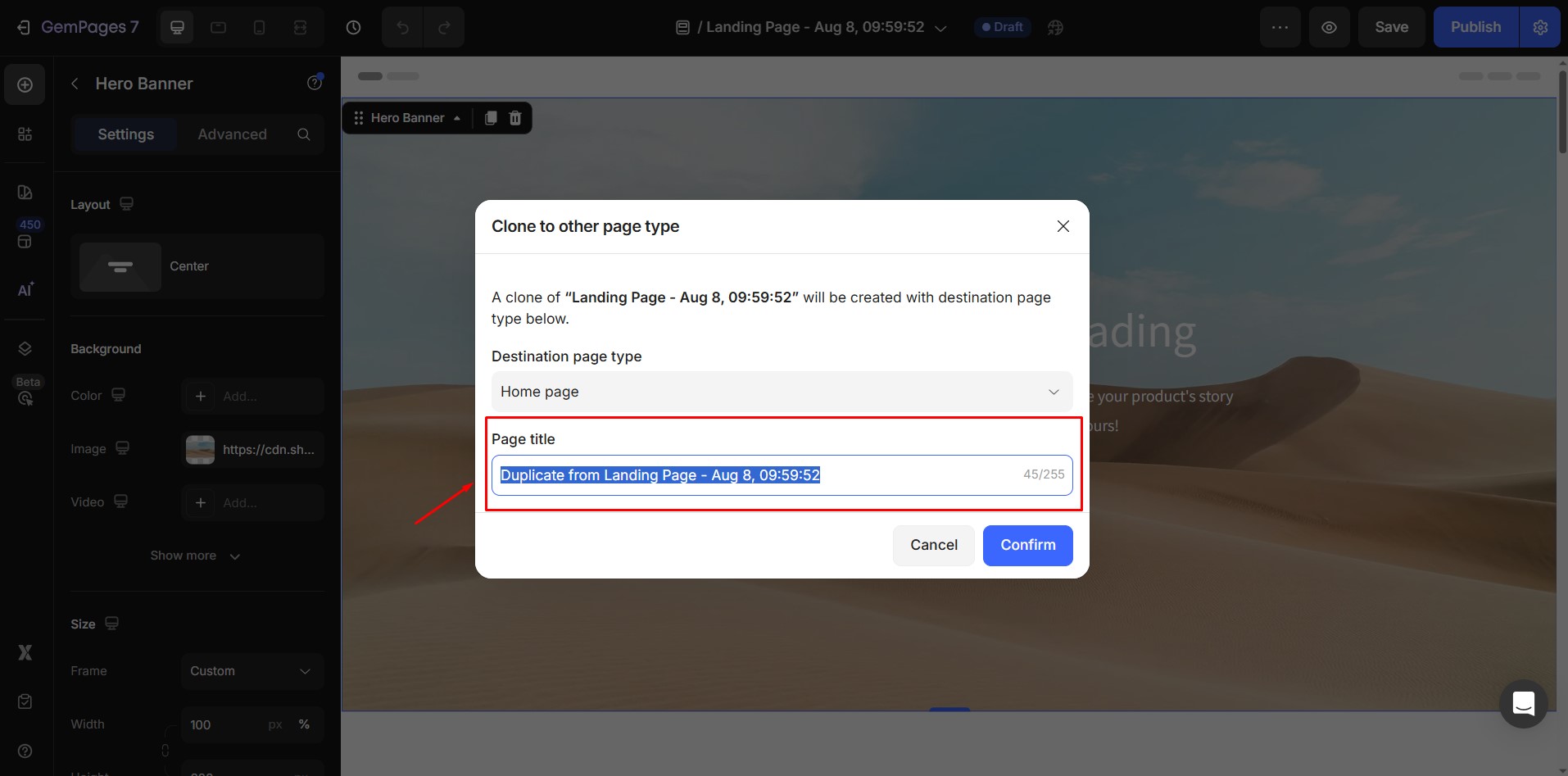 change-page-type-title