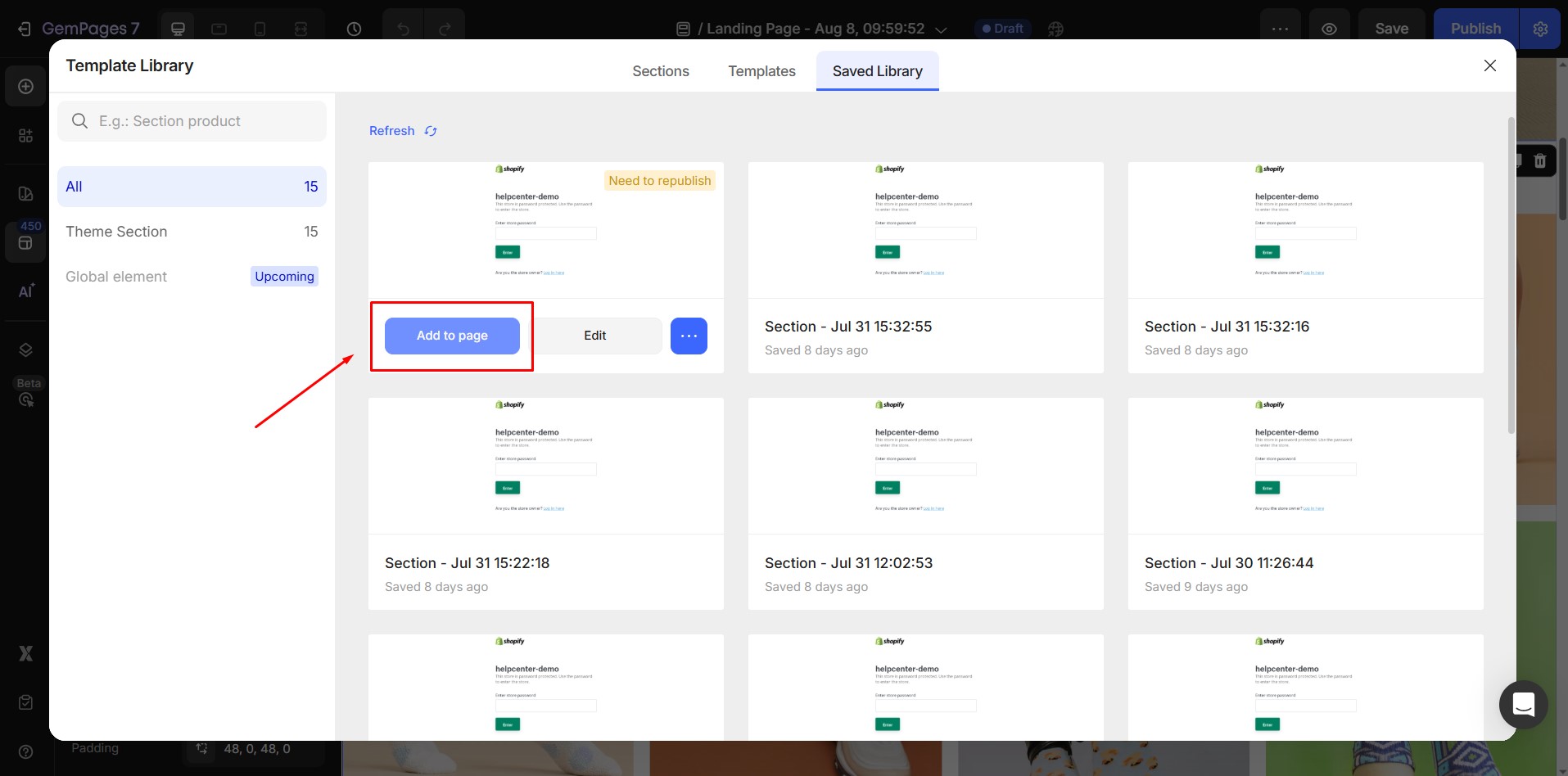 save-section-add-to-page