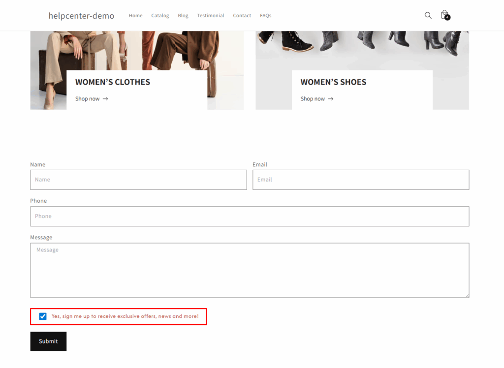 Checkbox Element - Help Center