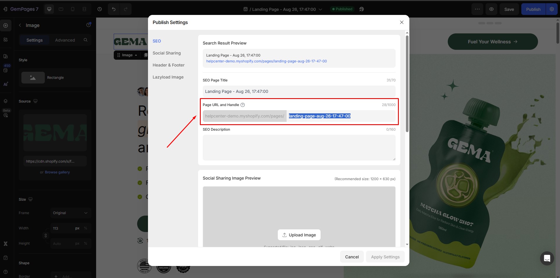 make-page-live-page-customize-url
