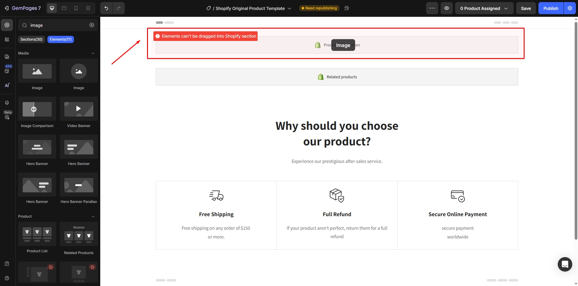 edit-shopify-page-with-gempages-cannot-drag
